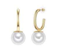 Yokoamii Pendientes dorado / blanco perla One Size EUR