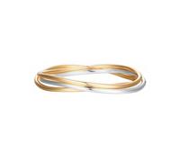 Yokoamii Set de 3 pulseras para mujer aleación de metal bicolor | bañado en plata/aspecto oro amarillo, brazalete rígido, sin cierre