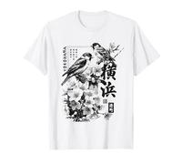 Yokohama Japón Haiku Cerezos En Flor Pájaros Gráfico Japonés Camiseta