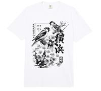 Yokohama Japón Haiku Cerezos En Flor Pájaros Gráfico Japonés Comfort Colors Adult Heavyweight T-Shirt