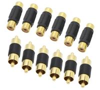 Yokomu Adaptador 6 acopladores hembra a hembra + 6 acopladores macho a macho, adaptadores chapados en oro para extensiones de cable