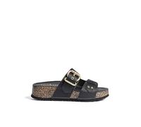 Yokono Sandalia cuña WIWI-252 Negro | Zapatos Mujer Primavera-Verano | Piel Vacuna Opak | 4 CM