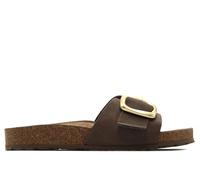 Yokono - Sandalia de pala con cuña,de piel,planta de gel,cuña de corcho,hebillas,modelo sencillo,clásica para: Mujer color: TABACO talla:38