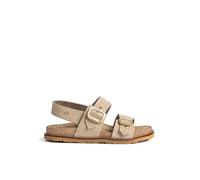 Yokono Sandalia Plana BOLUS-252 Beige | Zapatos Mujer Primavera-Verano | Piel Vacuna Nobuck | 2 CM