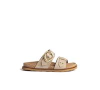 Yokono Sandalia Plana BOLUS-254 Beige | Zapatos Mujer Primavera-Verano | Piel Vacuna Nobuck | 2 CM