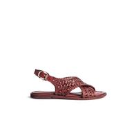 Yokono Sandalia Plana CRES-252 Burdeos | Zapatos Mujer Primavera-Verano | Piel Vacuna Napa |