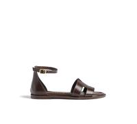 Yokono Sandalia Plana CRES-253 Marron | Zapatos Mujer Primavera-Verano | Piel Vacuna Napa | 1 CM