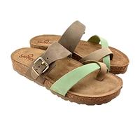 Yokono - Sandalia plana de tiras en diferentes colores 647817 Cuero MUJER color: MULTI SALVIA talla: 38