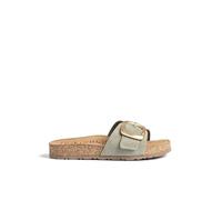 Yokono Sandalia Plana JERBA-114 Verde | Zapatos Mujer Primavera-Verano | Piel Vacuna Serraje | 3 CM