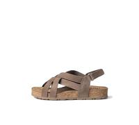 Yokono Sandalia Plana JERBA-263 MARRÓN Claro | Zapatos Mujer Primavera-Verano | Piel Vacuna Nobuck | 3 CM