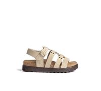 Yokono Sandalia Plana TUNEZ-255 Beige | Zapatos Mujer Primavera-Verano | Piel Vacuna Serraje | 4 CM