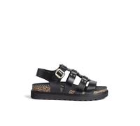 Yokono Sandalia Plana TUNEZ-255 Negro | Zapatos Mujer Primavera-Verano | Piel Vacuna Alaska | 4 CM
