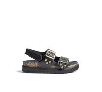 Yokono Sandalia Plana TUNEZ-261 Negro | Zapatos Mujer Primavera-Verano | Piel Vacuna Alaska | 4 CM