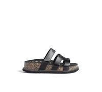 Yokono Sandalia Plataforma OCA-125 Negro | Zapatos Mujer Primavera-Verano | Piel Vacuna Alaska | 4 CM