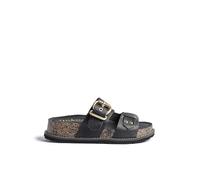 Yokono Sandalia Plataforma OCA-252 Negro | Zapatos Mujer Primavera-Verano | Piel Vacuna Opak | 4 CM