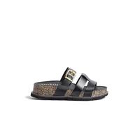 Yokono Sandalia Plataforma OCA-260 Negro | Zapatos Mujer Primavera-Verano | Piel Vacuna Alaska | 4 CM