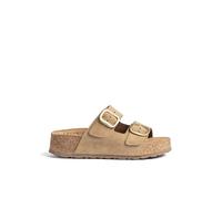 Yokono Sandalia Plataforma WIWI-003 MARRÓN Claro | Zapatos Mujer Primavera-Verano | Piel Vacuna Serraje | 4 CM