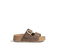 Yokono Sandalia Plataforma WIWI-003 Marron | Zapatos Mujer Primavera-Verano | Piel Vacuna Serraje | 3 CM