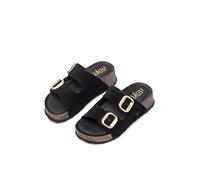 Yokono Sandalia Plataforma WIWI-003 Negro | Zapatos Mujer Primavera-Verano | Piel Vacuna Serraje | 3 CM