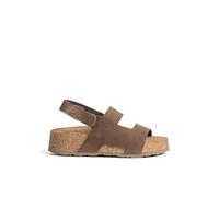 Yokono Sandalia Plataforma WIWI-261 MARRÓN Oscuro | Zapatos Mujer Primavera-Verano | Piel Vacuna Serraje | 4 CM