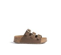 Yokono Sandalia Plataforma WIWI-263 MARRÓN Oscuro | Zapatos Mujer Primavera-Verano | Piel Vacuna Serraje | 4 CM