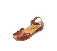 Yokono Sandalias de cuña de Mujer de Piel MONACO-003 Marron | Zapatos Mujer Primavera-Verano | Piel Vacuna Vaquetilla | 3 CM