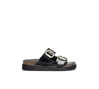 Yokono Sandalias de Plataforma de Mujer de Piel TUNEZ-130 Negro | Zapatos Mujer Primavera-Verano | Piel Vacuna Napa | 4 CM