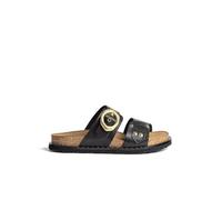 Yokono Sandalias Planas de Mujer de Piel BOLUS-254 Negro | Zapatos Mujer Primavera-Verano | Piel Vacuna Napa | 2 CM