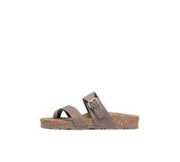 Yokono Sandalias Planas de Mujer de Piel JERBA-091 Marron | Zapatos Mujer Primavera-Verano | Piel Vacuna Nobuck | 3 CM
