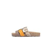 Yokono Sandalias Planas de Mujer de Piel JERBA-137 Naranja | Zapatos Mujer Primavera-Verano | Piel Vacuna Nobuck | 3 CM