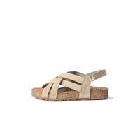 Yokono Sandalias Planas de Mujer de Piel JERBA-263 Beige | Zapatos Mujer Primavera-Verano | Piel Vacuna Nobuck | 3 CM