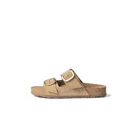 Yokono Sandalias Planas de Mujer de Piel JERBA-700 MARRÓN Claro | Zapatos Mujer Primavera-Verano | Piel Vacuna Serraje | 3 CM