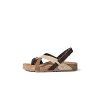 Yokono Sandalia Plana JERBA-718 Marron | Zapatos Mujer Primavera-Verano | Piel Vacuna Nobuck | 3 CM