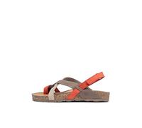 Yokono Sandalias Planas de Mujer de Piel JERBA-718 Rojo | Zapatos Mujer Primavera-Verano | Piel Vacuna Nobuck | 3 CM