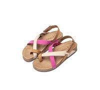 Yokono Sandalias Planas de Mujer de Piel JERBA-718 Rosa | Zapatos Mujer Primavera-Verano | Piel Vacuna Nobuck | 2 CM