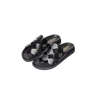 Yokono Sandalias planas de mujer de piel MORENA-256 NEGRO | Zapatos mujer Primavera-Verano | Piel vacuna Napa | 2 CM