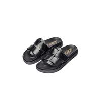 Yokono Sandalias planas de mujer de piel MORENA-314 NEGRO | Zapatos mujer Primavera-Verano | Piel vacuna Napa | 2 CM