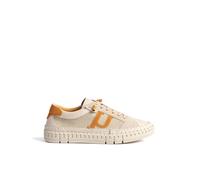 Yokono Sneaker FLOW-101 Naranja | Zapatos Mujer Primavera-Verano | Piel Vacuna Canvas | 2 CM