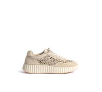 Yokono Sneaker VANNA-100 Dorado | Zapatos Mujer Primavera-Verano | Piel Vacuna Serraje | 2 CM