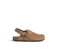 Yokono Zapato Plano ZUECO-600 Marron | Zapatos Mujer Otoño-Invierno | Piel Vacuna Serraje | 2 CM