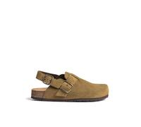 Yokono Zapato Plano ZUECO-600 Verde | Zapatos Mujer Otoño-Invierno | Piel Vacuna Serraje | 2 CM