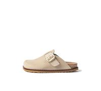 Yokono Zueco Plano BOLUS-599 Beige | Zapatos Mujer Primavera-Verano | Piel Vacuna Nobuck | 3 CM