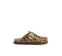 Yokono Zueco Plano BOLUS-599 Leopardo | Zapatos Mujer Primavera-Verano | Piel Vacuna Leopardo | 3 CM