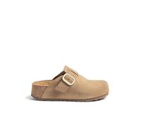 Yokono Zueco Plataforma WIWI-264 MARRÓN Claro | Zapatos Mujer Primavera-Verano | Piel Vacuna Serraje | 4 CM