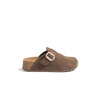 Yokono Zueco Plataforma WIWI-264 MARRÓN Oscuro | Zapatos Mujer Primavera-Verano | Piel Vacuna Serraje | 4 CM
