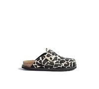 Yokono Zuecos Planos de Mujer de Piel BOLUS-599 Jirafa | Zapatos Mujer Primavera-Verano | Piel Vacuna Jirafa | 3 CM