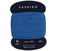 Yokota Daruma Sashiko hilo color 224 (azul, fino tarjeta de 40 m)