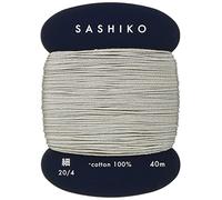 Yokota Daruma Sashiko hilo individual y color variado (gris blanco, tarjeta fina de 40 m)