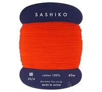 Yokota - Sashiko Hilo para bordar, tejer (40 m), color 212 naranja y rojo