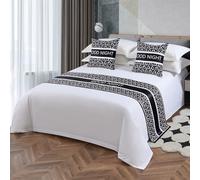 Yokqexz Manta Decorativa For El Pie De Cama, con Borlas, Estilo Hotel, For Camas Tamaño Queen Y King, Decoración Lujo For Hogar(Black,50 * 210cm for 150cm Bed)